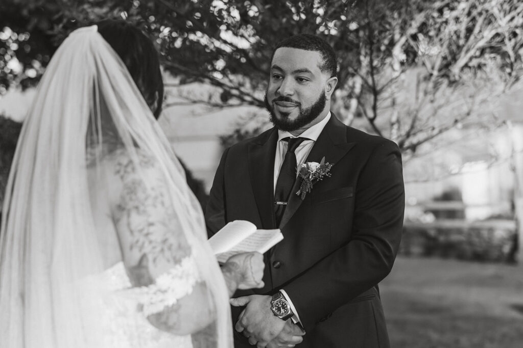 micro wedding ceremony at the winery at bull run