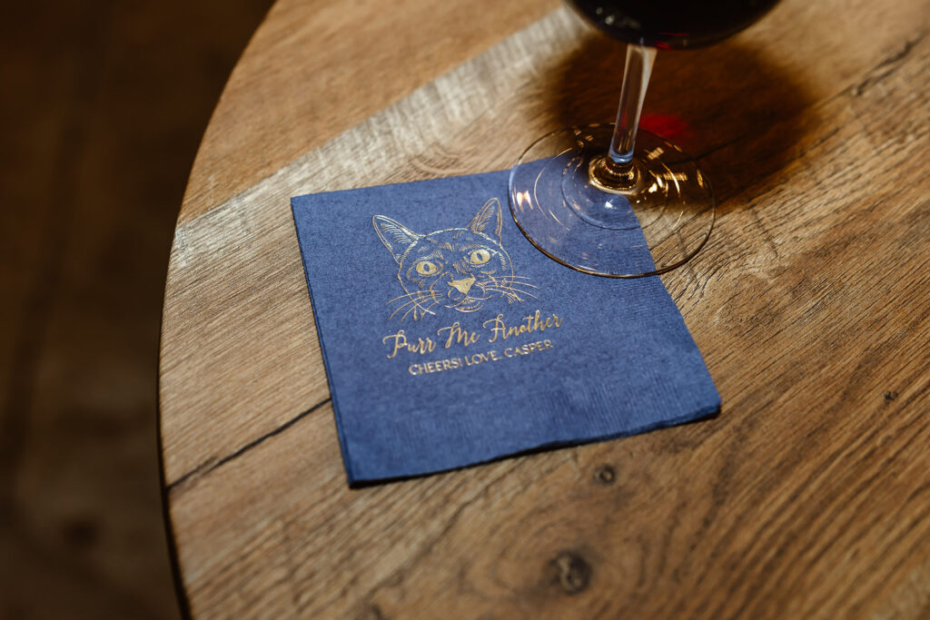 custom napkin with a cat