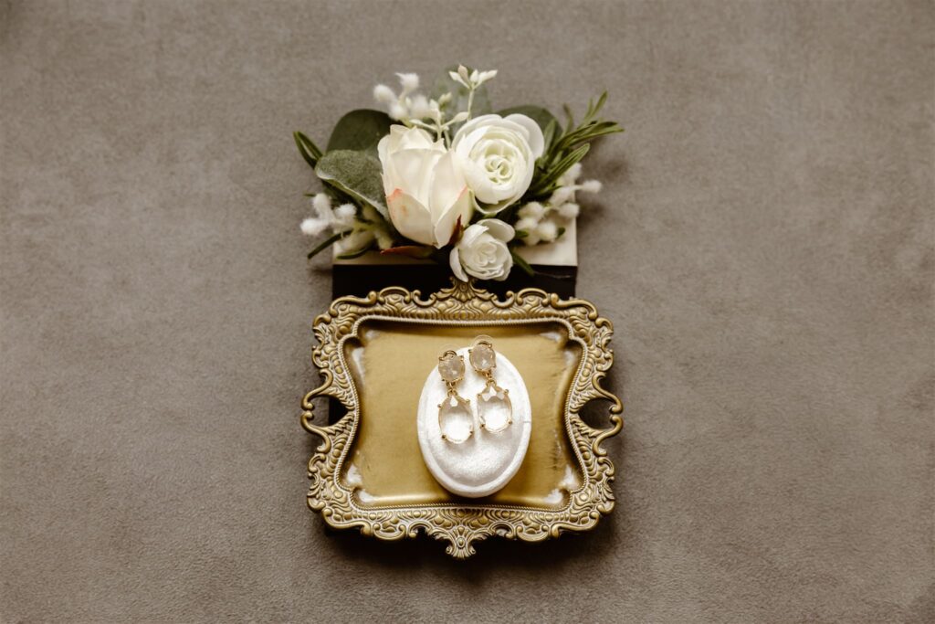 elegant elopement detail flatlay