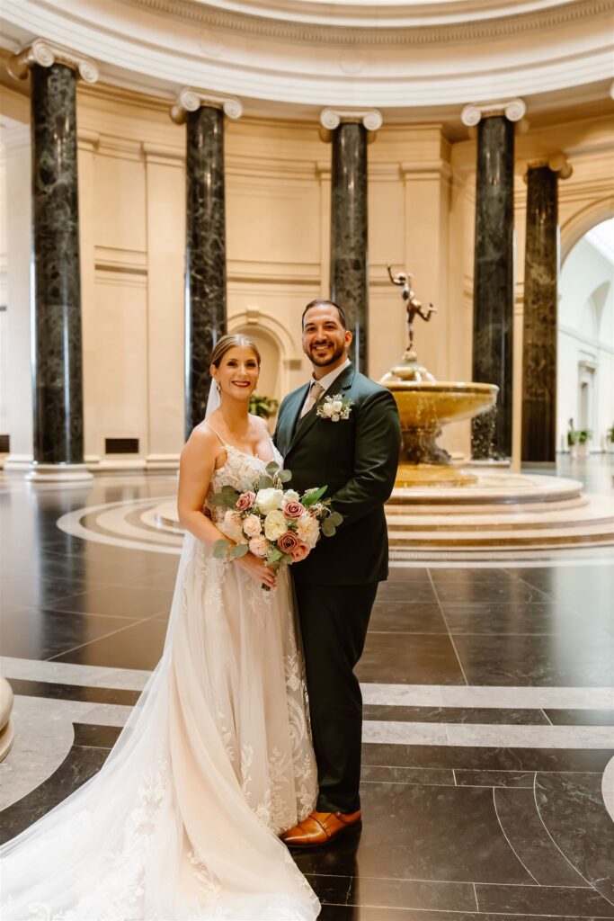 sweet elopement couple at the national gallery of art