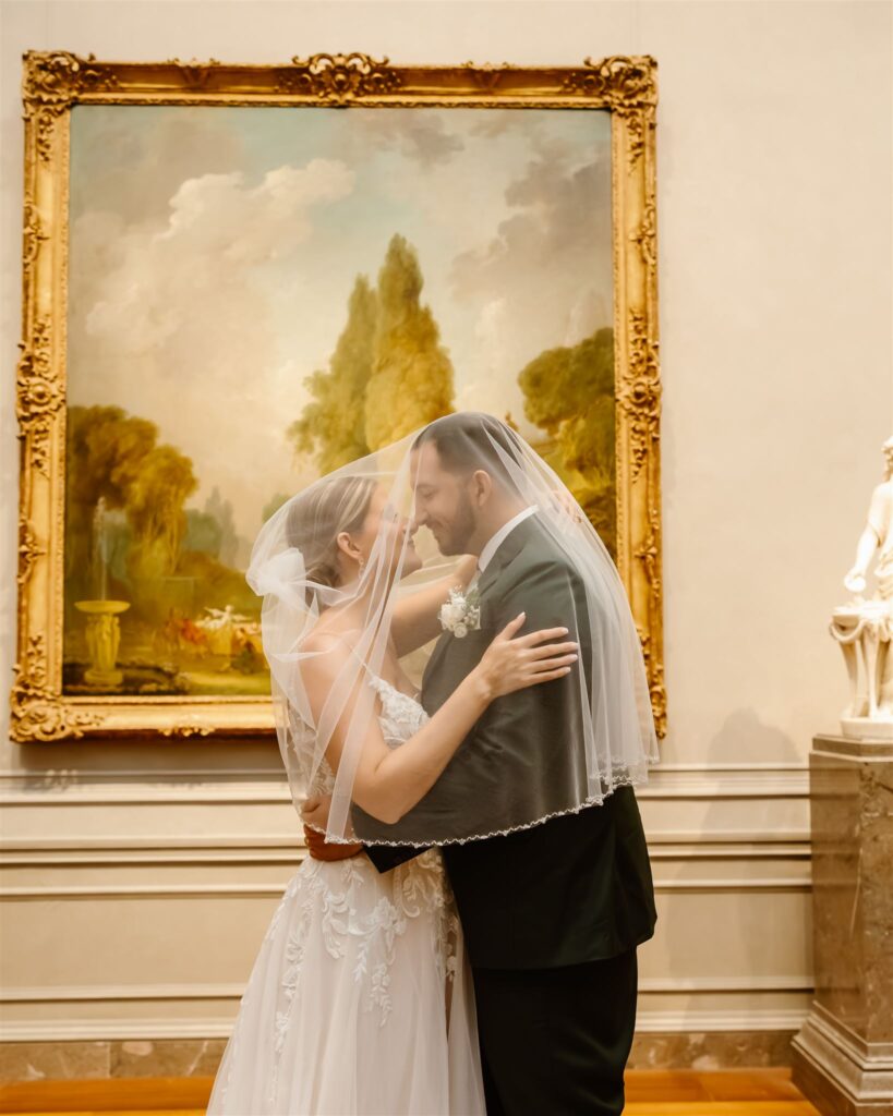 sweet elopement couple at the national gallery of art