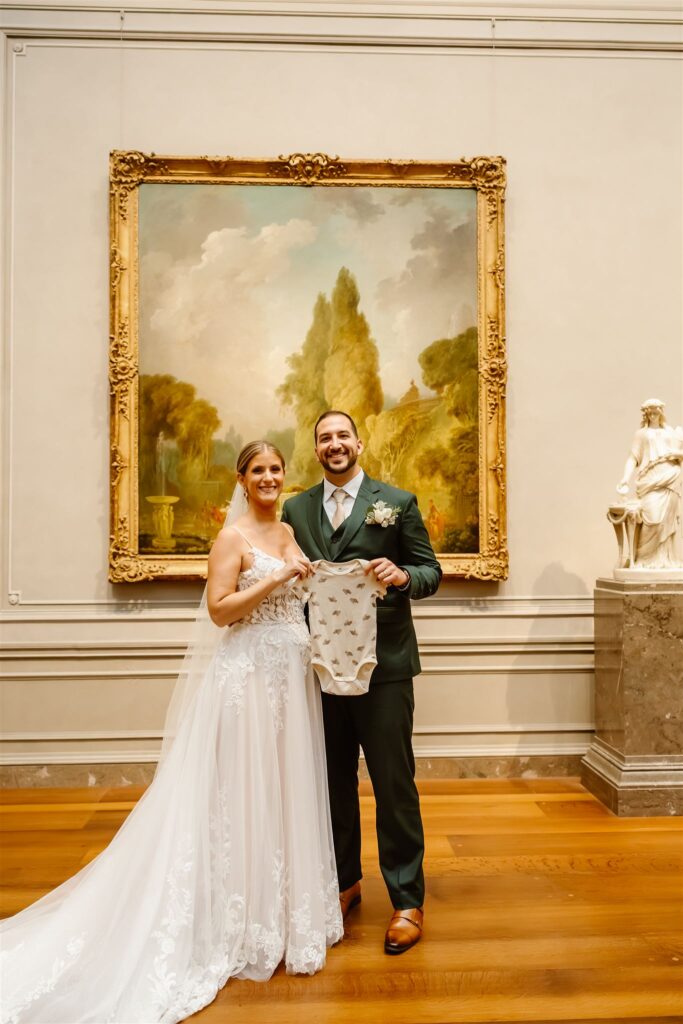 sweet elopement couple at the national gallery of art