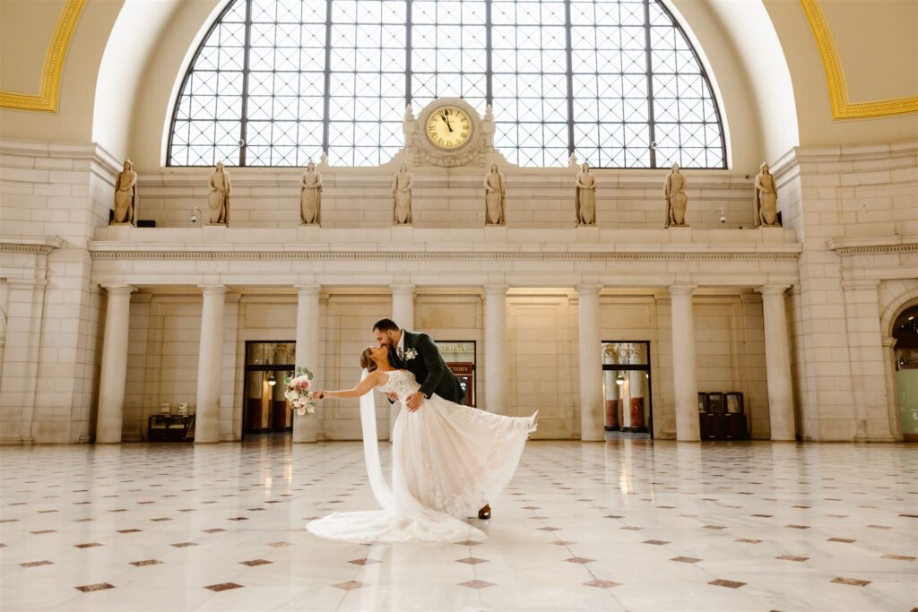 romantic, simple elopement inspiration at union station in washington dc