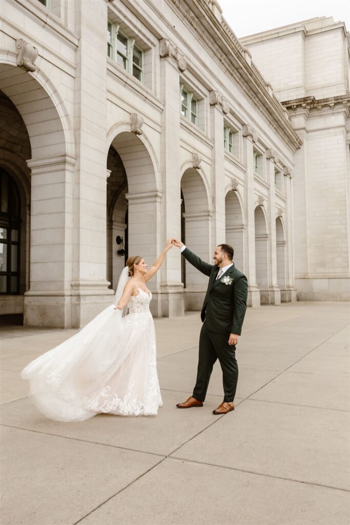 romantic, simple elopement inspiration at union station in washington dc