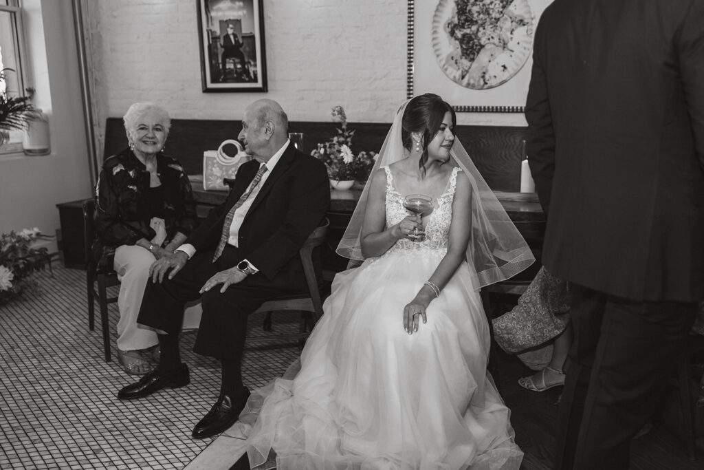 intimate post elopement reception with family in washington dc
