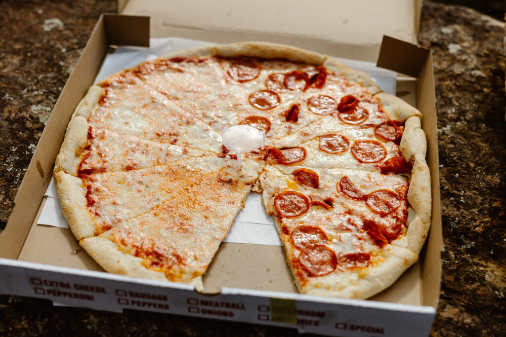 close up of pizza