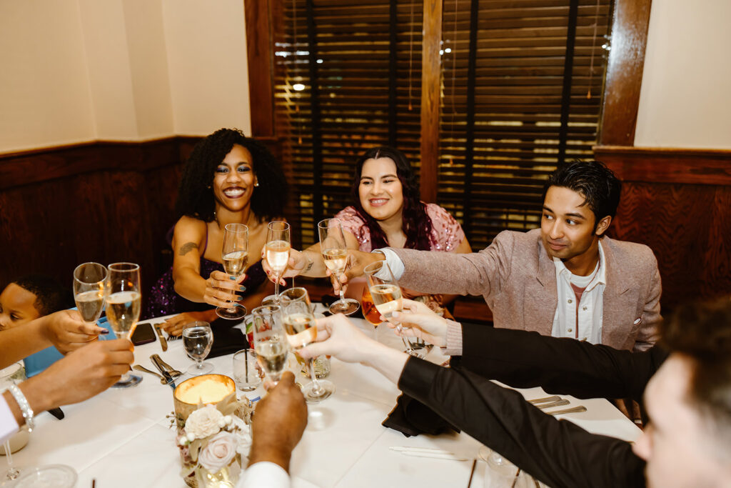 intimate post elopement reception with family in washington dc