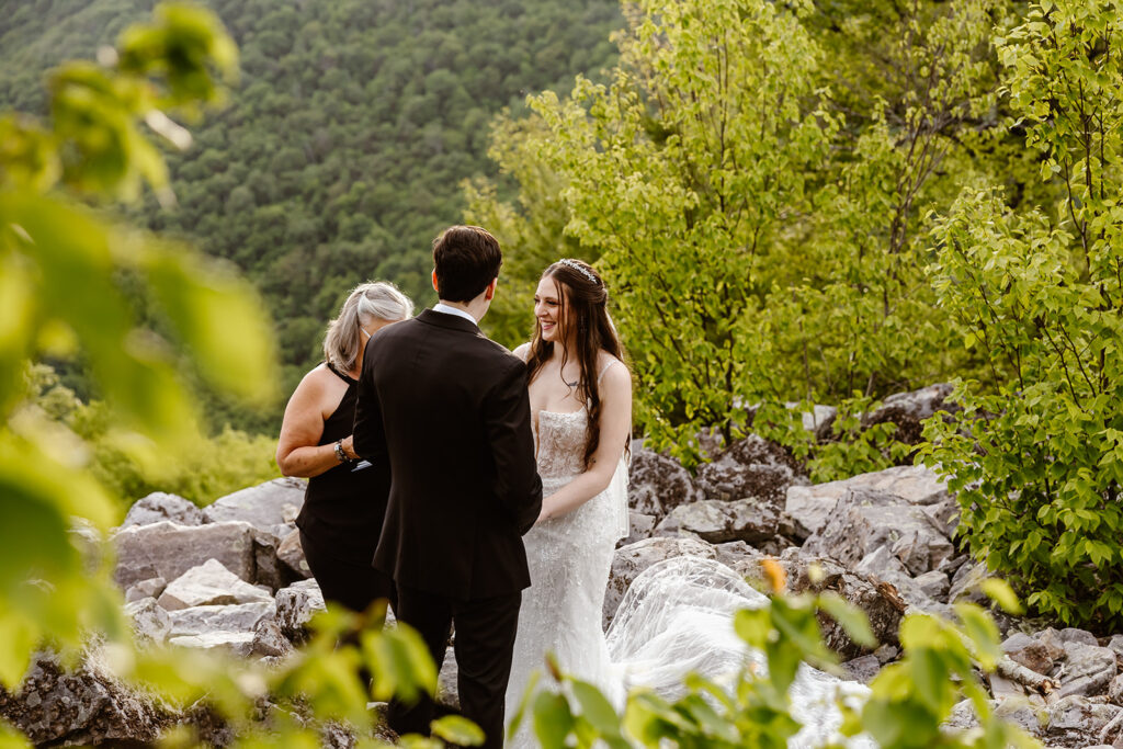shenandoah national park elopement ceremony at a mountain overlook