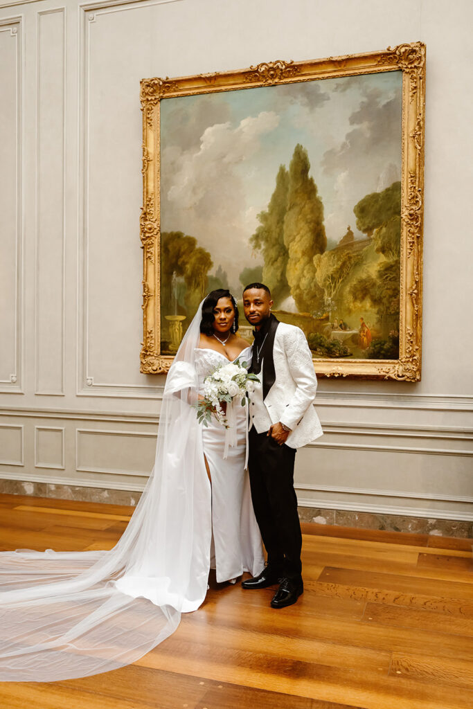 bride and groom last minute elopement at the national gallery of art
