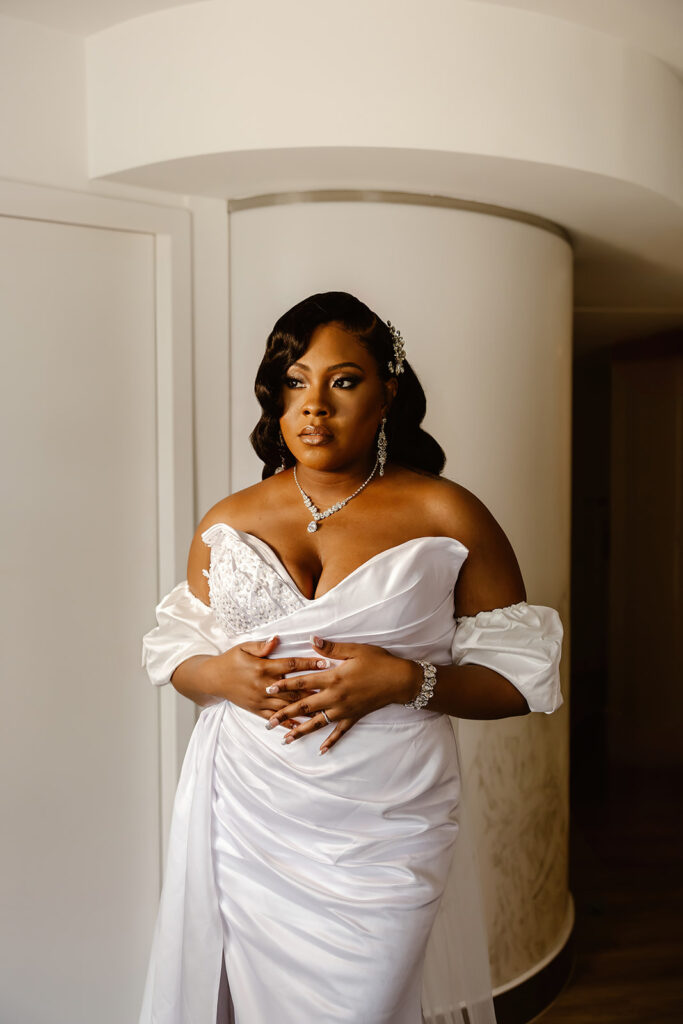 elegant bridal portrait at the hotel
