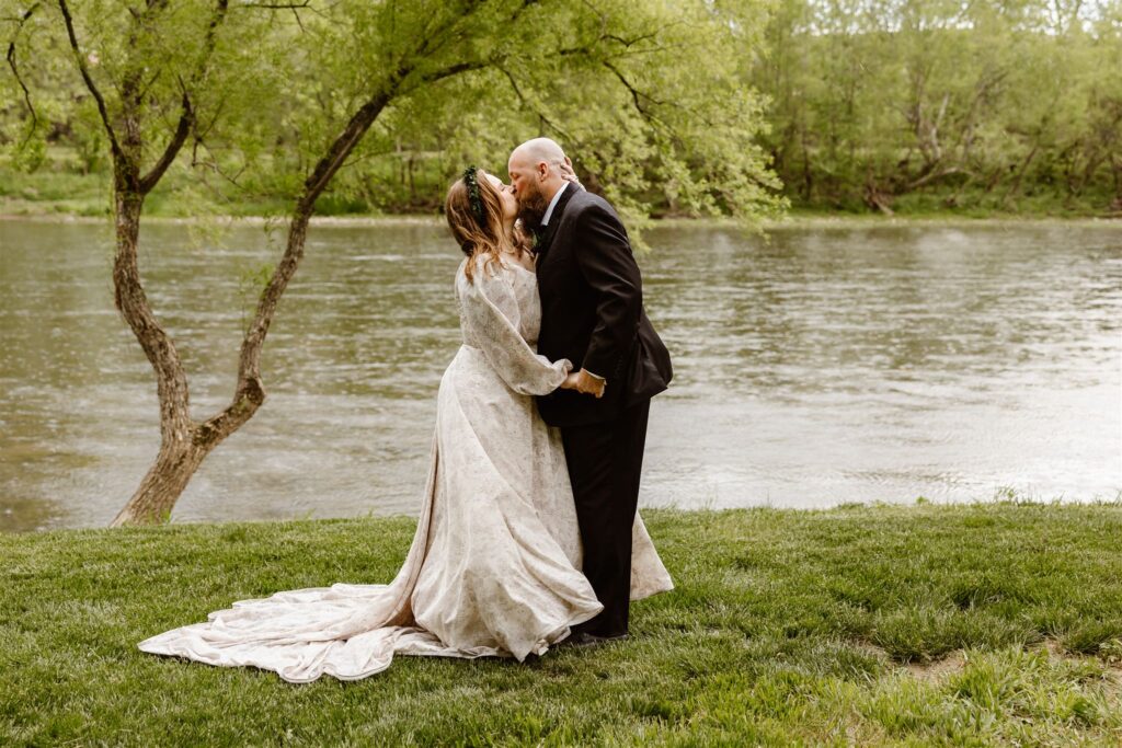 modern viking wedding elopement ceremony at the shenandoah river 