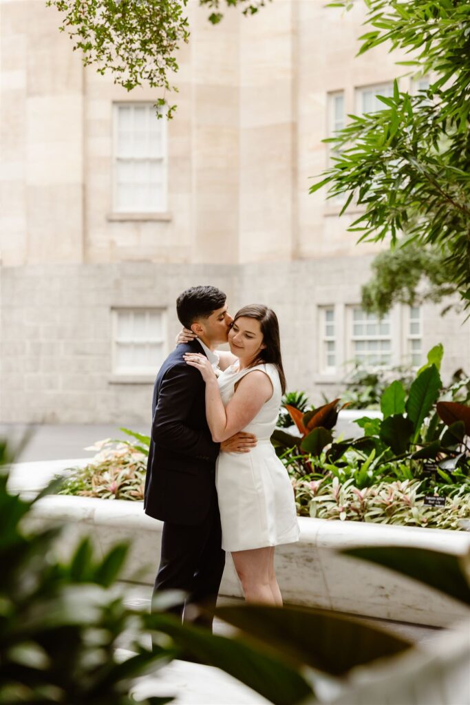 sweet elopement couple at the national gallery of art
