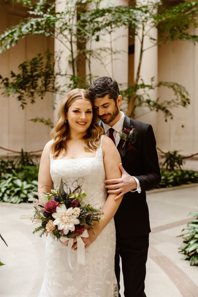 dreamy elopement couple at the national gallery of art