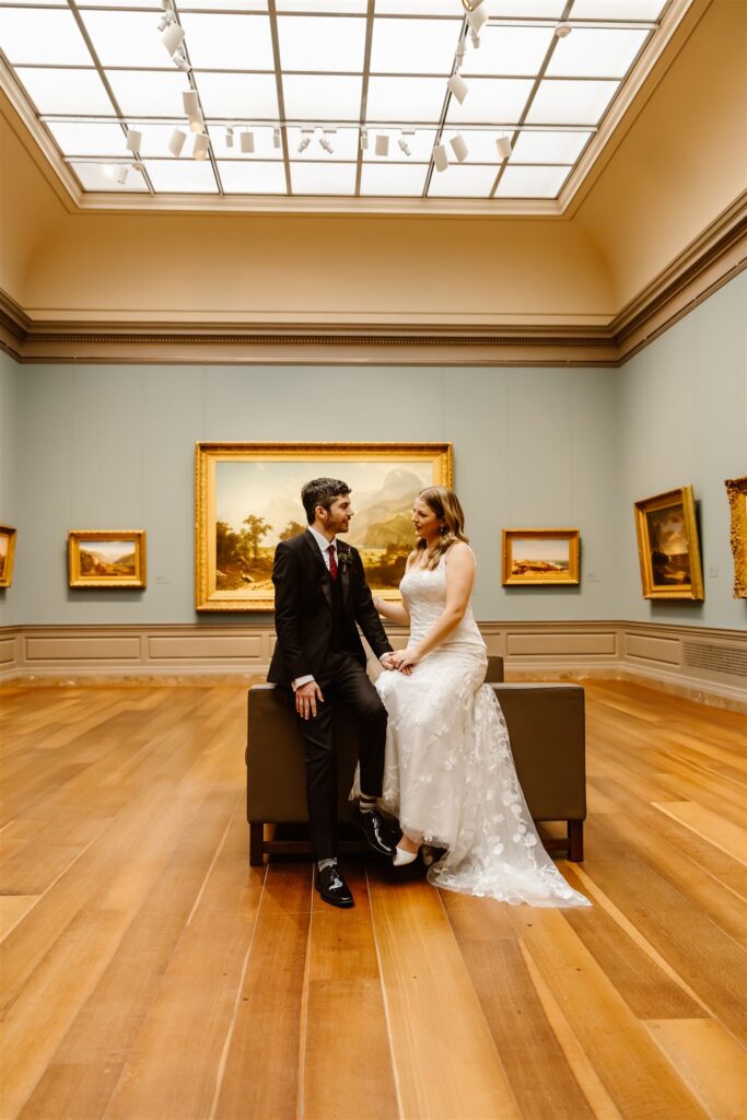 dreamy elopement couple at the national gallery of art