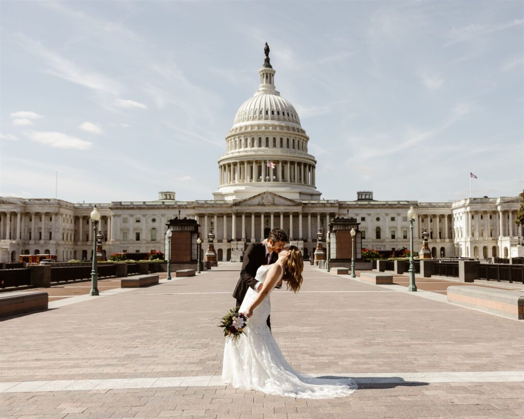 sweet elopement couple at washington dc