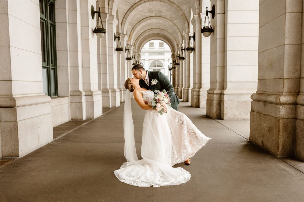 elopement couple at union station in washington dc