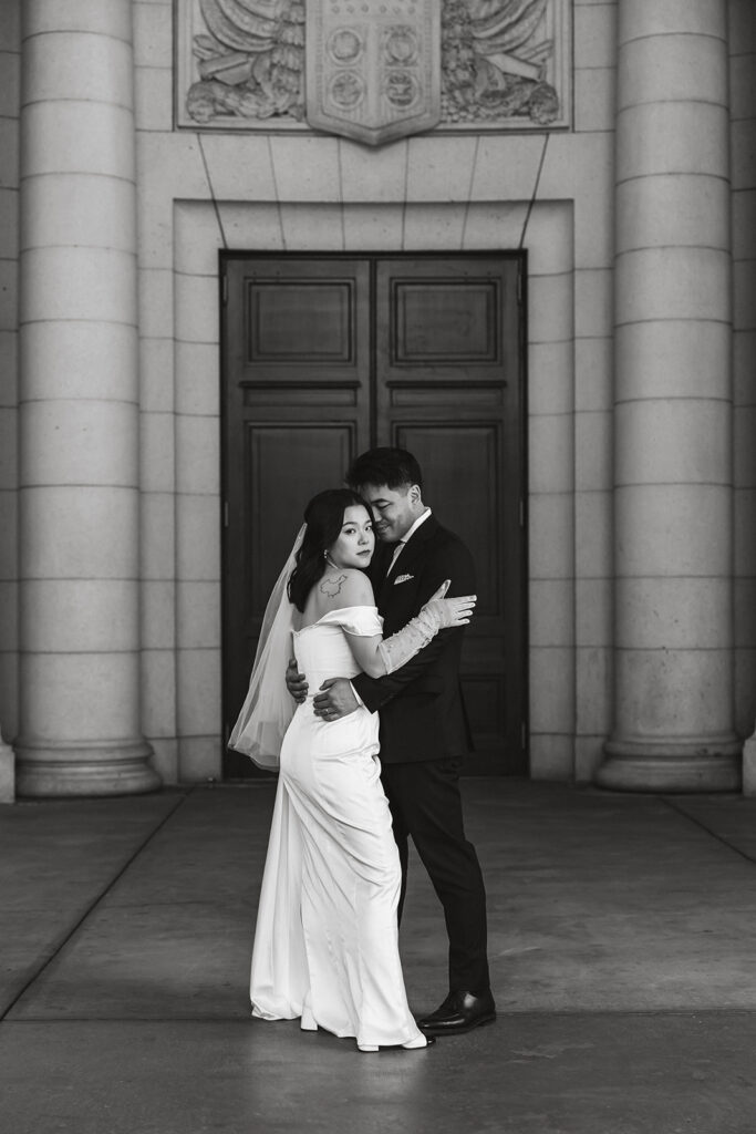 playful and romantic elopement couple moments at union station in dc