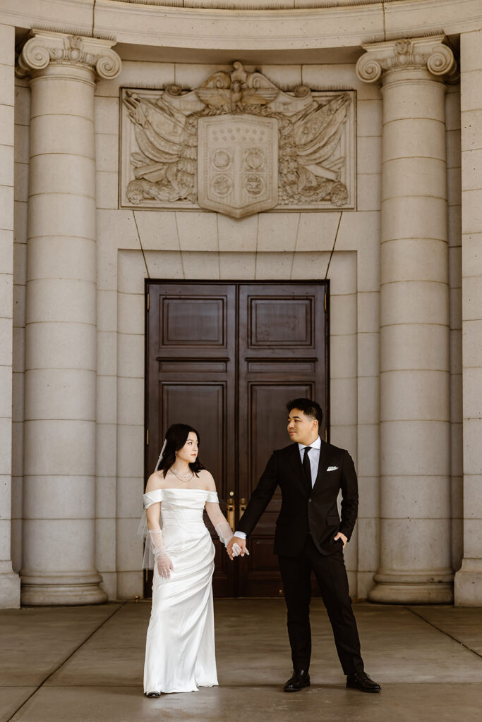 playful and romantic elopement couple moments at union station in dc