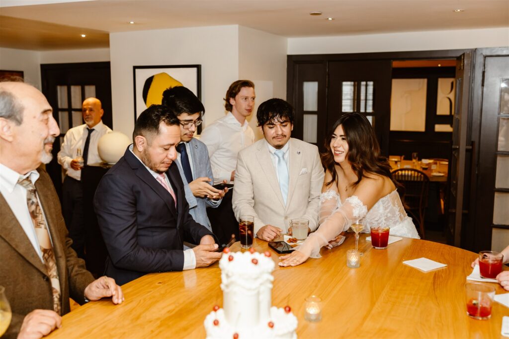 bride and groom celebrating their two day elopement with their loved ones
