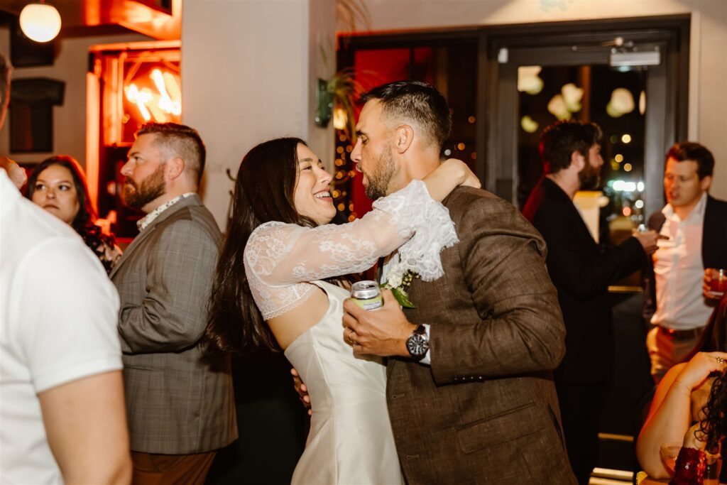 micro wedding reception at a pizza place in washington dc
