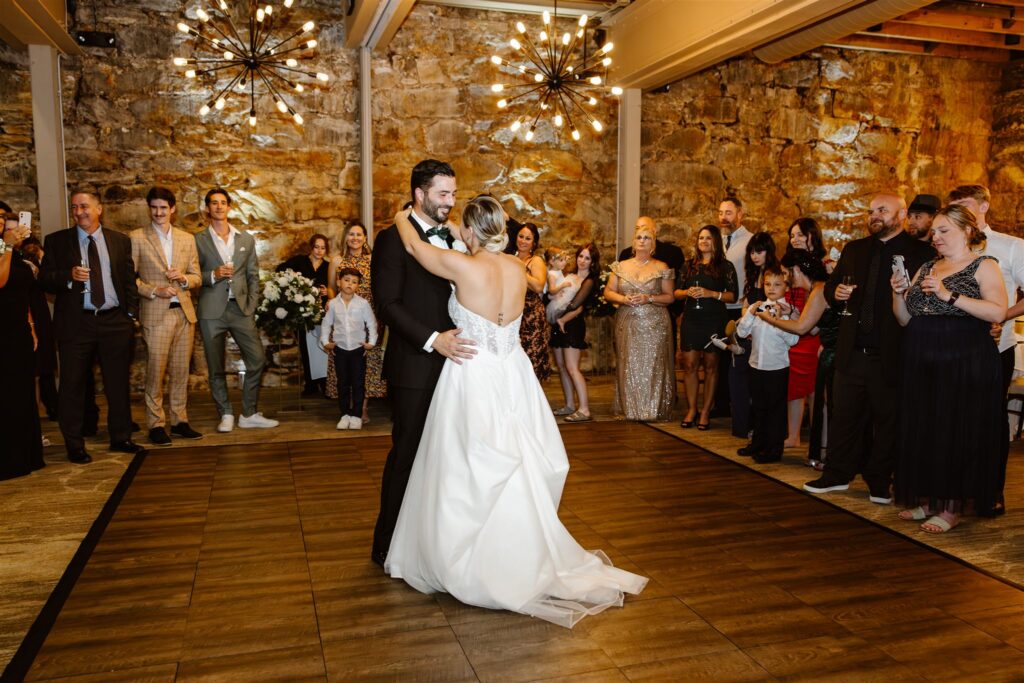 intimate micro wedding reception at percivals island