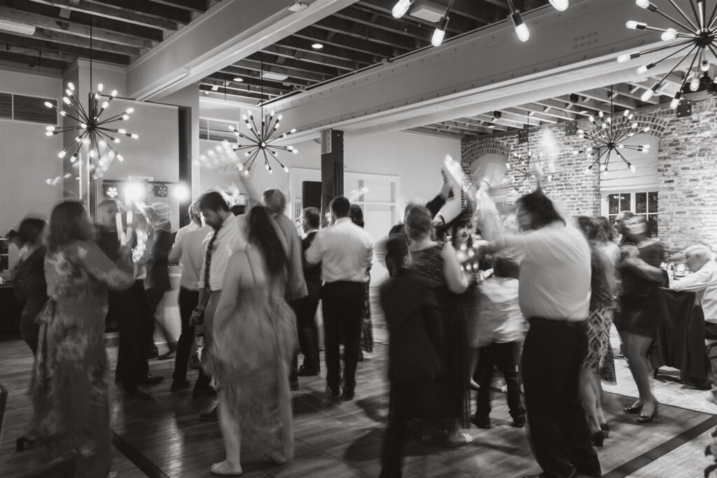 fun and candid dancing during the wedding reception