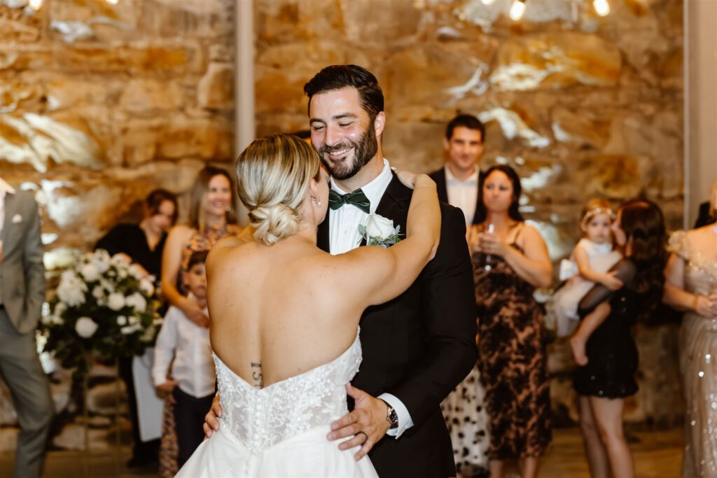 elopement couple dancing during the wedding reception