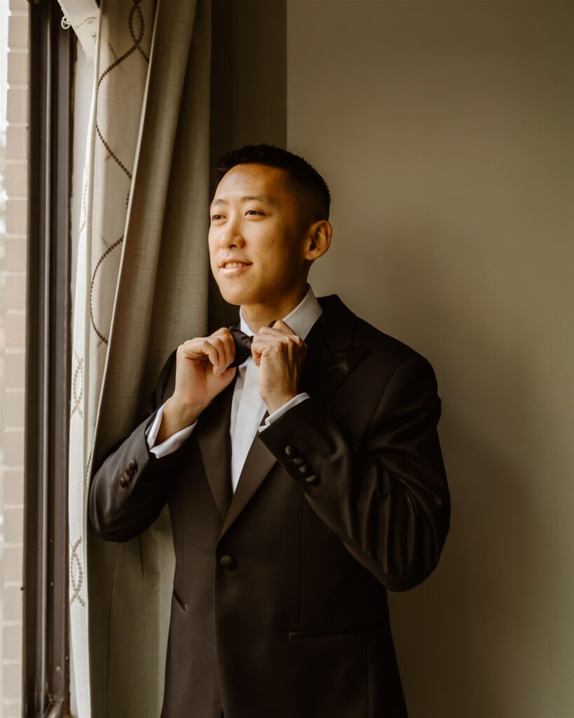 groom getting ready moments