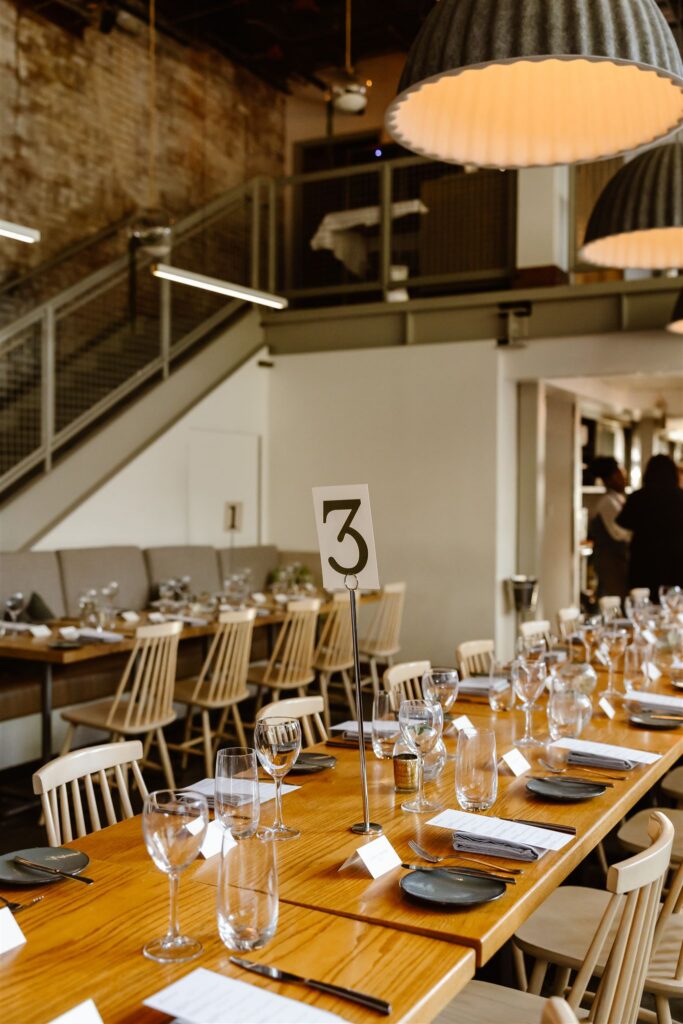 small restaurant wedding reception tablescapes in Gravitas, DC