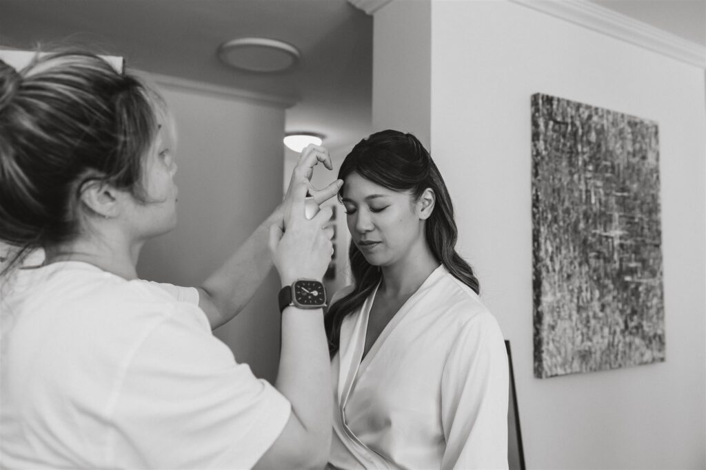 bride getting ready moments