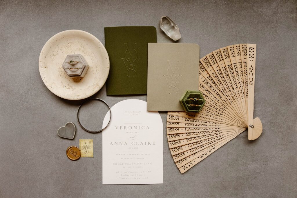 elopement detail flatlay
