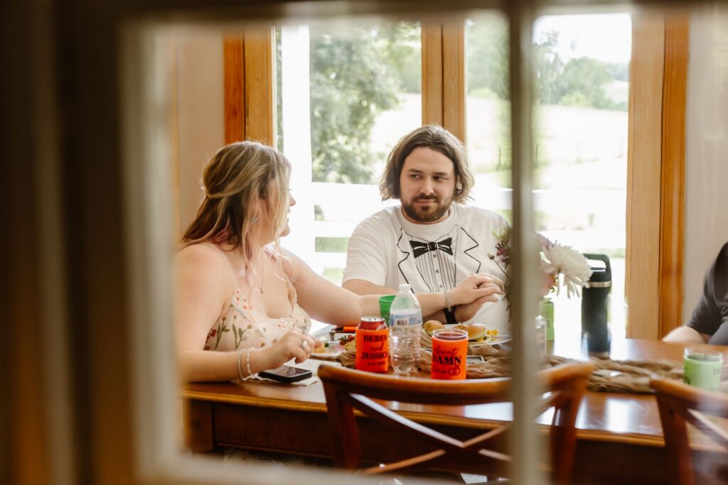 brunch reception in a sunroom of a vrbo in shenandoah