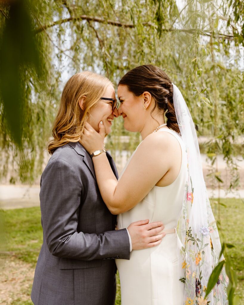 excited elopement couple at constitution gardens in dc