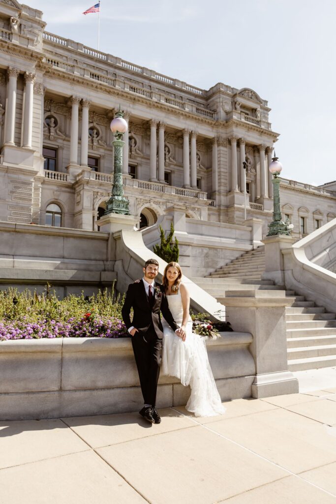 elopement couple exploring iconic sights in washington dc
