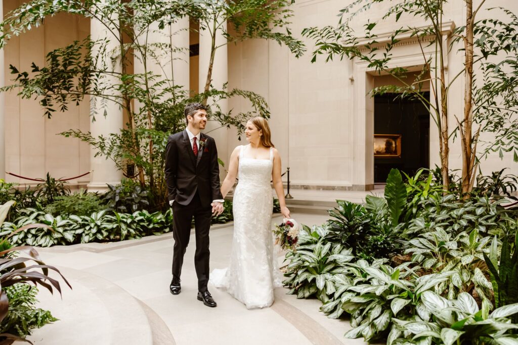 elopement couple at the national gallery of art in dc