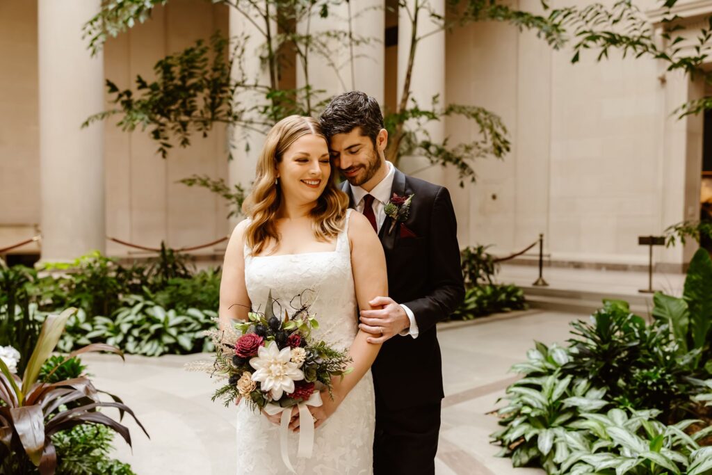 elopement couple at the national gallery of art in dc