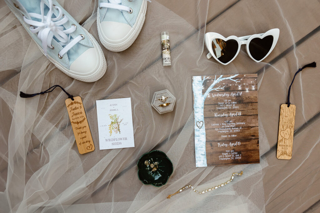 elopement detail flatlay